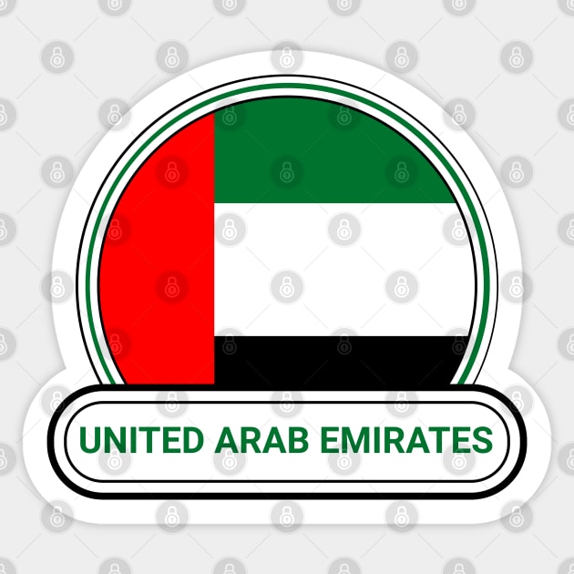 United Arab Emirates Country Badge - United Arab Emirates Flag Sticker by Yesteeyear